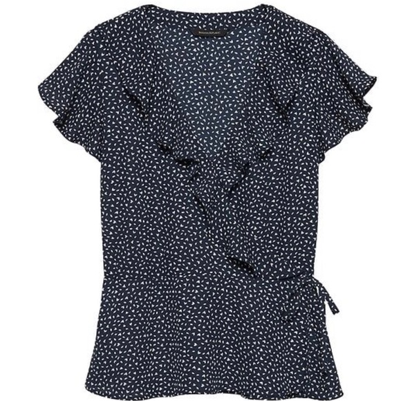Banana Republic Tops - NWT Banana Republic's Leaf Print Ruffle-Wrap Top